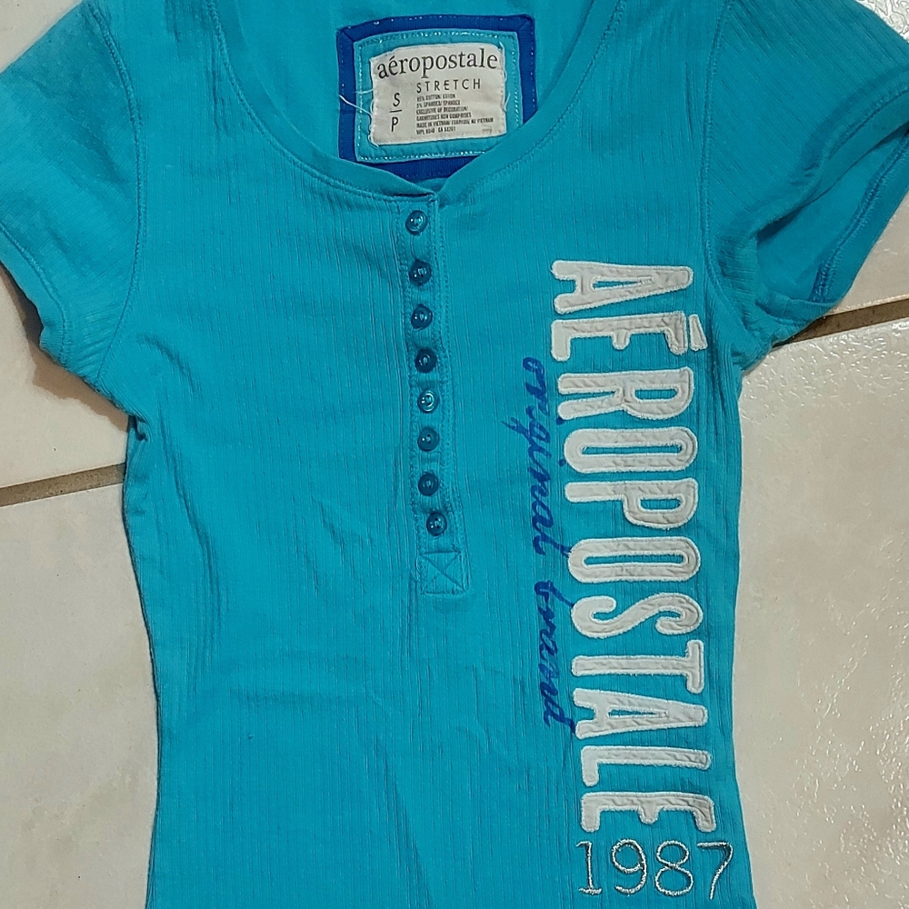 Aeropostale Women's Blue Stretch Blouse